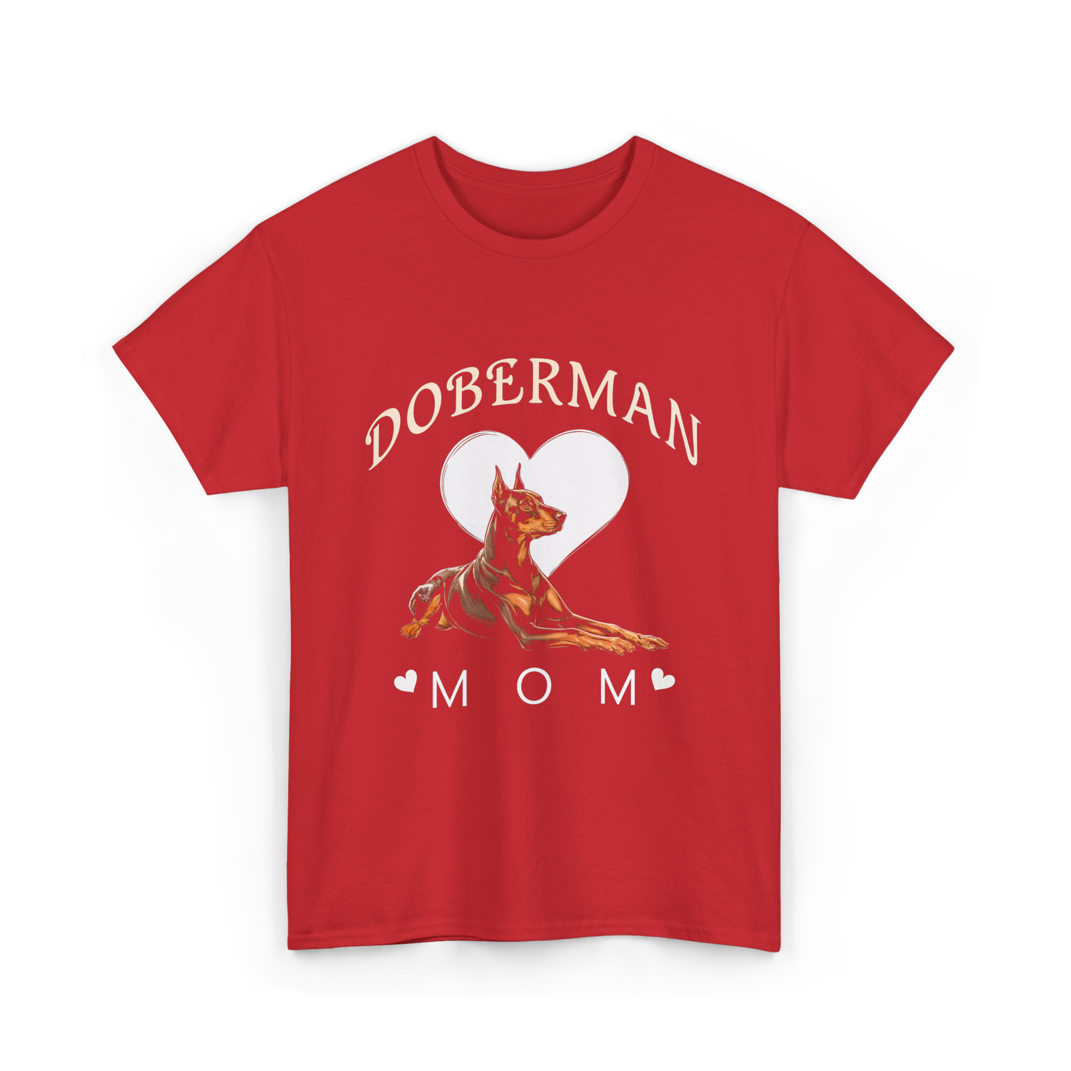 Doberman Mom Dog T-Shirt - Red