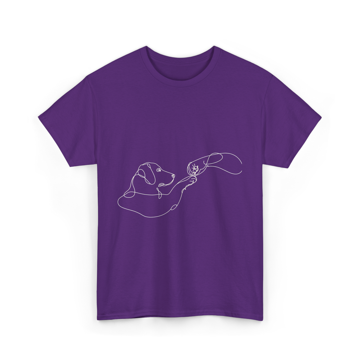Dog And Hand Friendship Dog T-Shirt - Purple