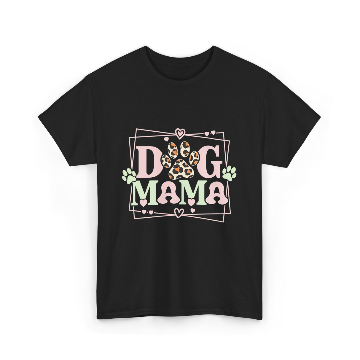 Dog Mama Dog Mom Pet Lover T-Shirt - Black