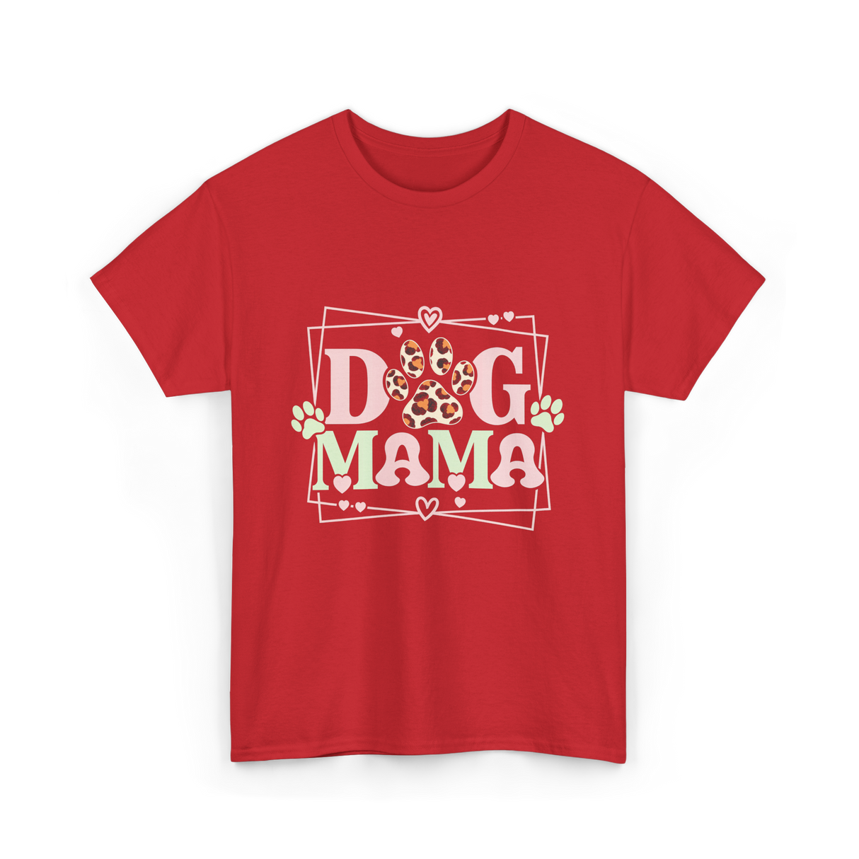 Dog Mama Dog Mom Pet Lover T-Shirt - Red