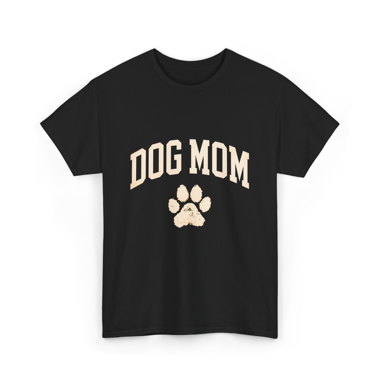 Dog Mom Paw Dog Lover T-Shirt - Black