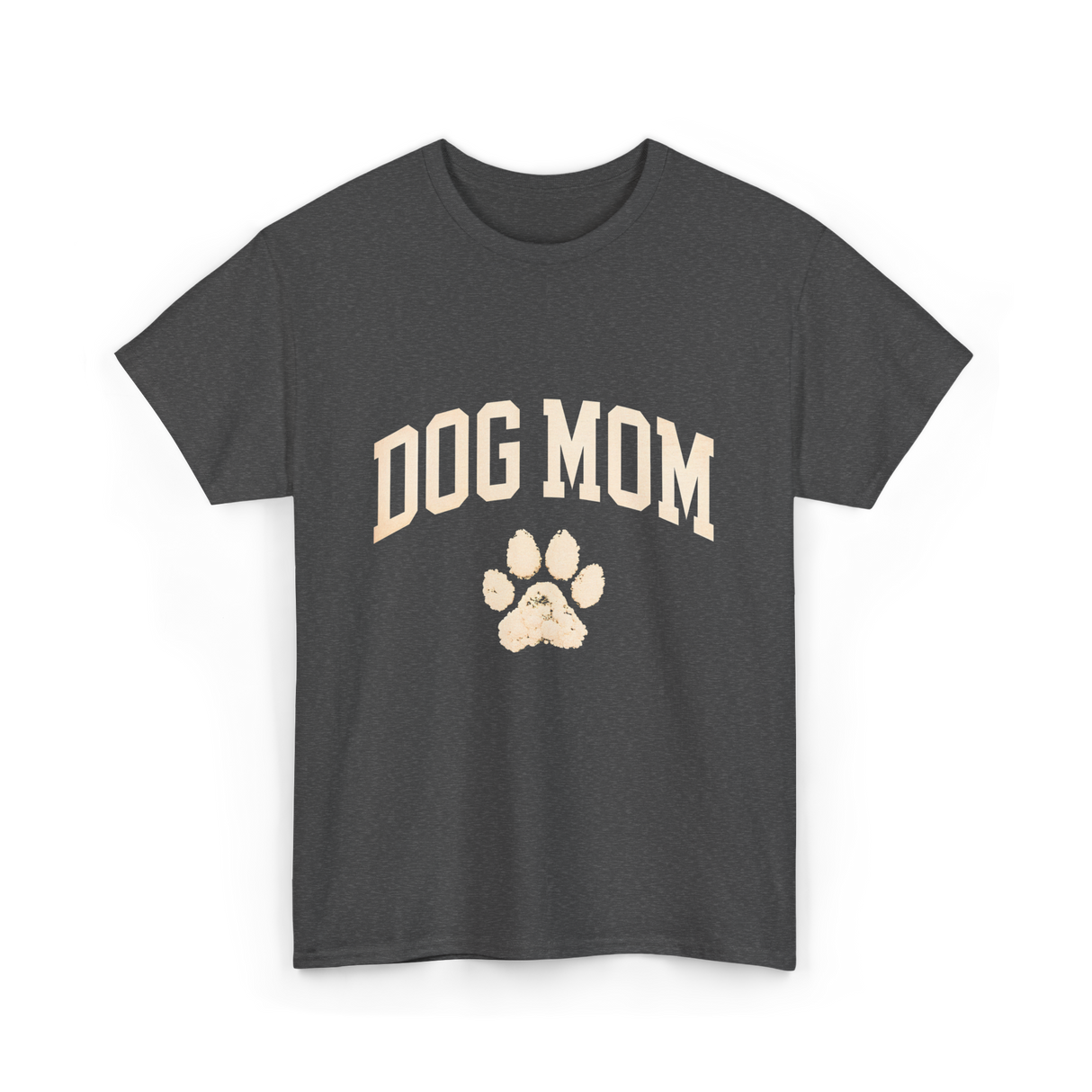 Dog Mom Paw Dog Lover T-Shirt - Dark Heather