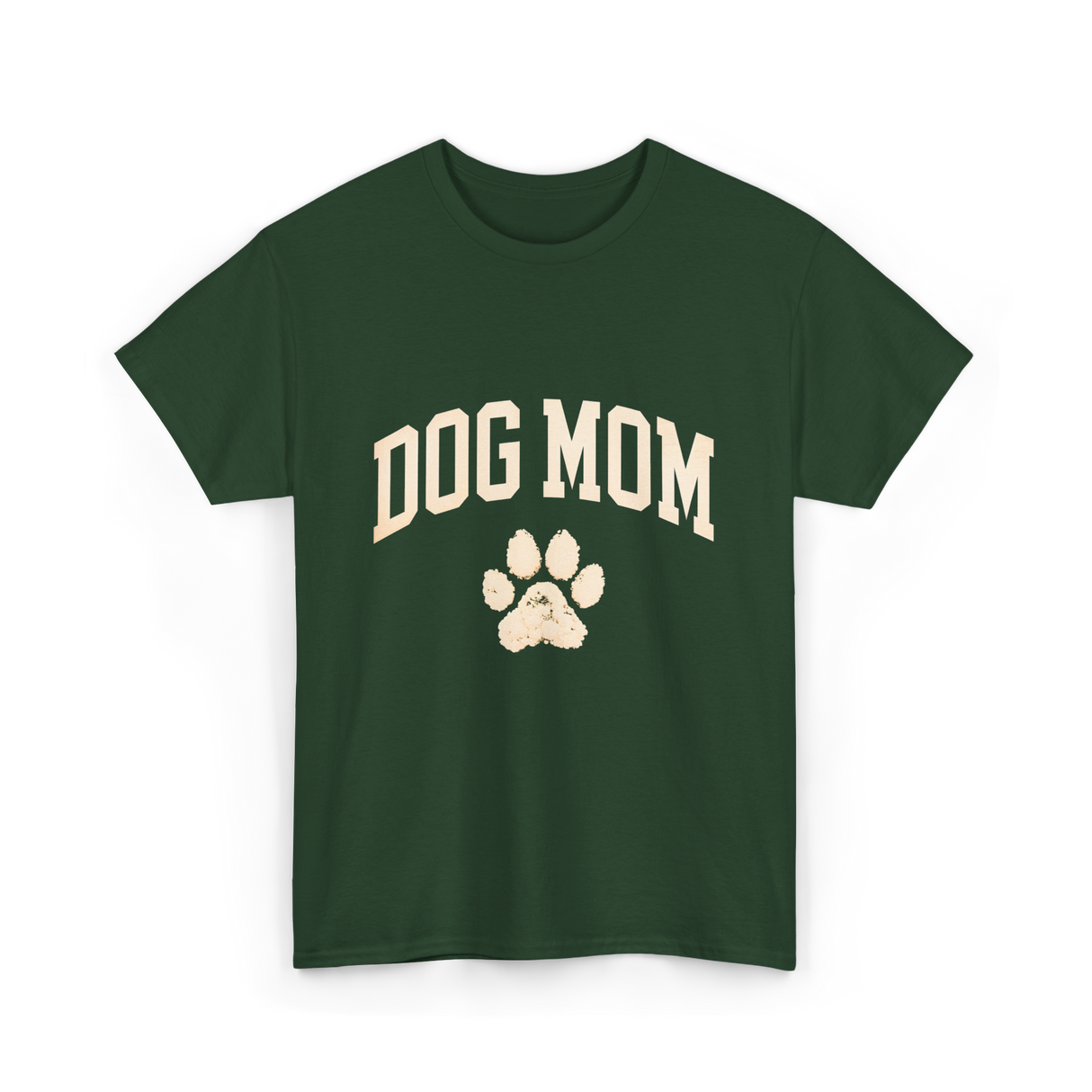 Dog Mom Paw Dog Lover T-Shirt - Forest Green