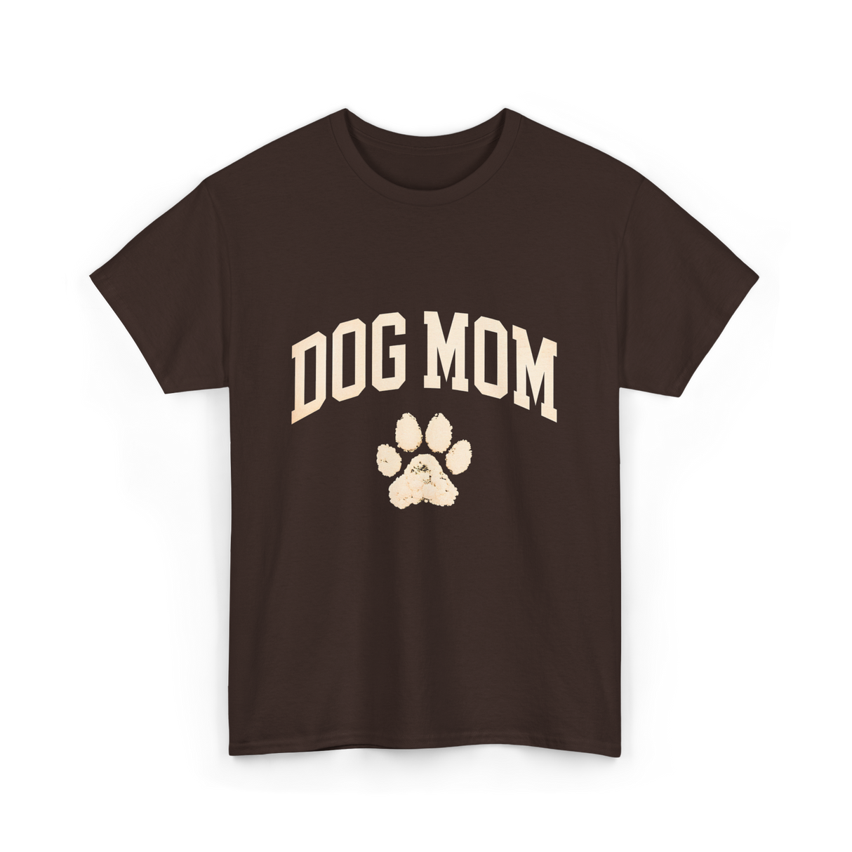 Dog Mom Paw Dog Lover T-Shirt - Dark Chocolate