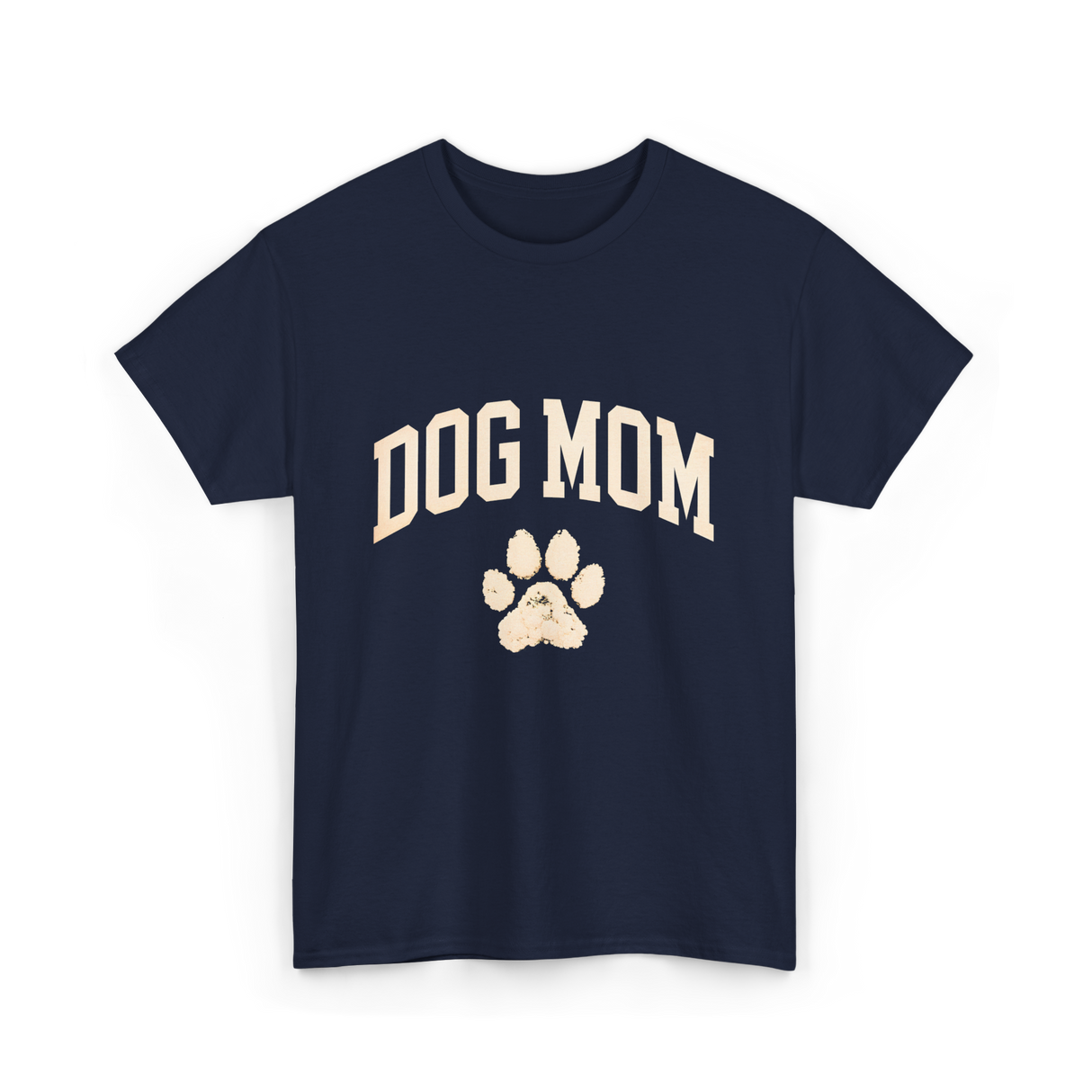 Dog Mom Paw Dog Lover T-Shirt - Navy
