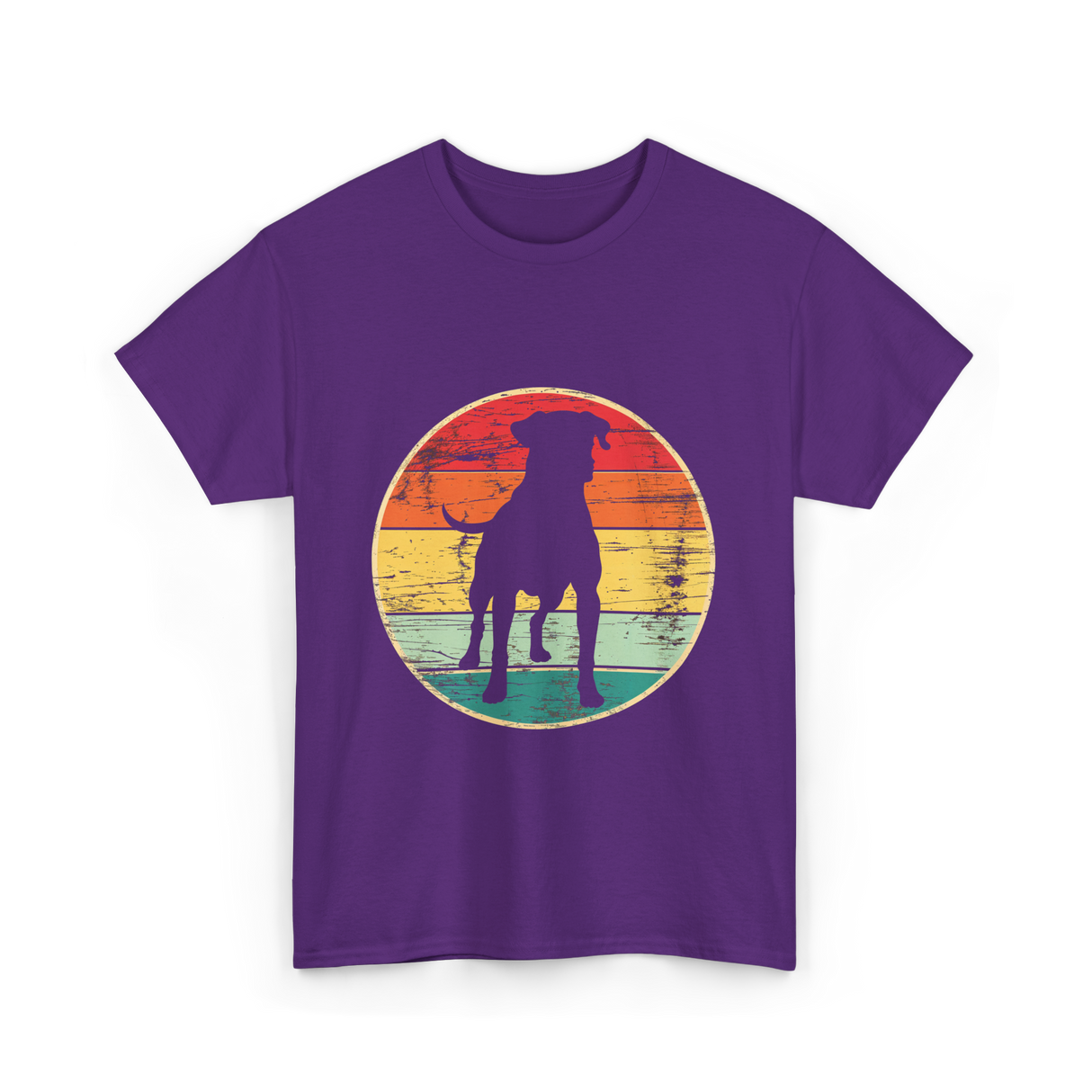Dog Silhouette Art Canine T-Shirt - Purple