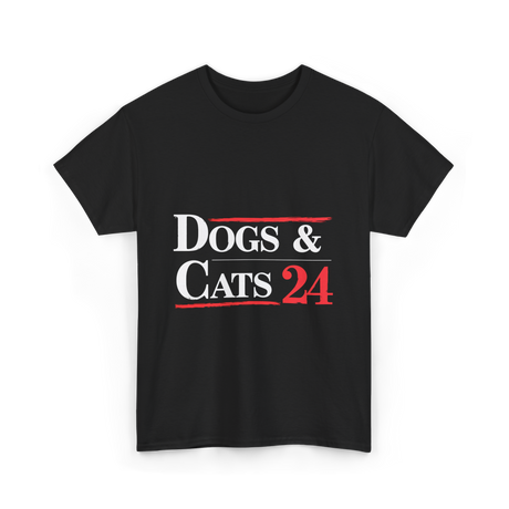 Dogs and Cats Pet Lovers T-Shirt - Black