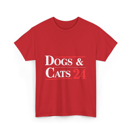 Dogs and Cats Pet Lovers T-Shirt - Red