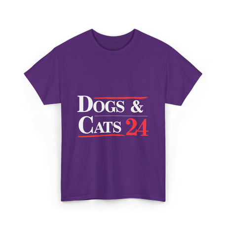 Dogs and Cats Pet Lovers T-Shirt - Purple