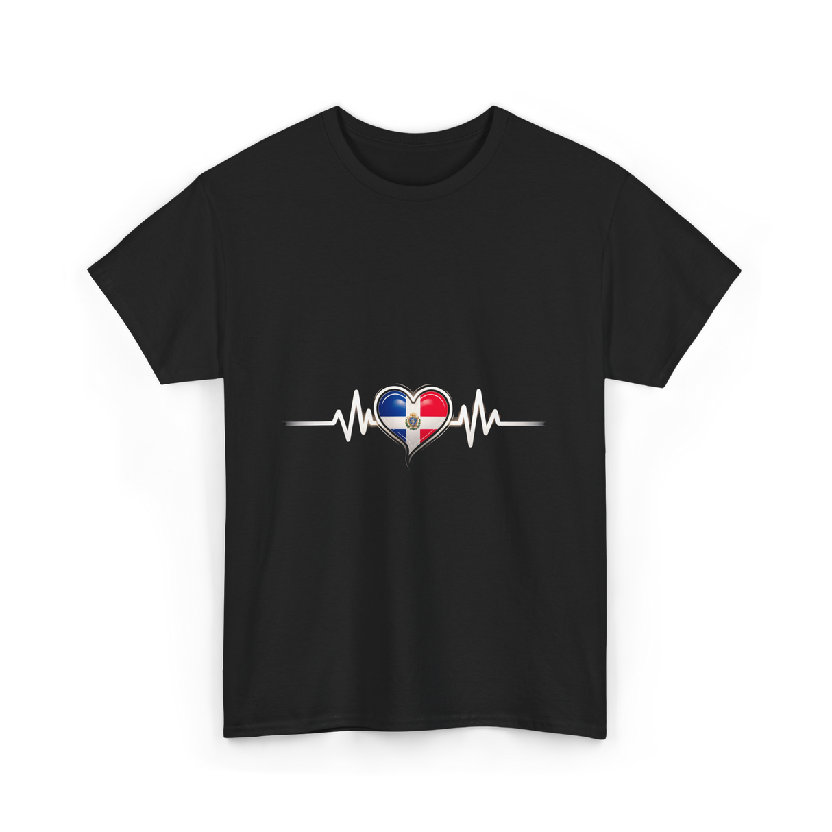 Dominican Heartbeat Dominican Republic Love T-Shirt - Black