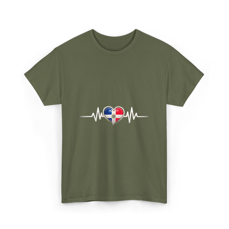 Dominican Heartbeat Dominican Republic Love T-Shirt - Military Green
