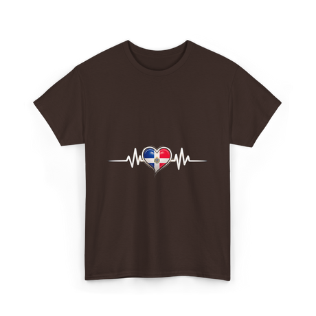 Dominican Heartbeat Dominican Republic Love T-Shirt - Dark Chocolate