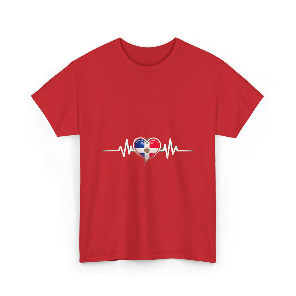 Dominican Heartbeat Dominican Republic Love T-Shirt - Red