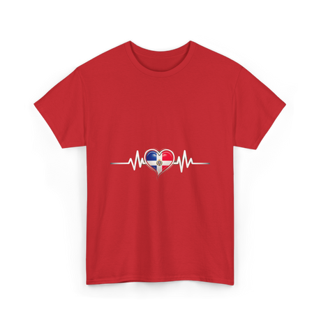 Dominican Heartbeat Dominican Republic Love T-Shirt - Red