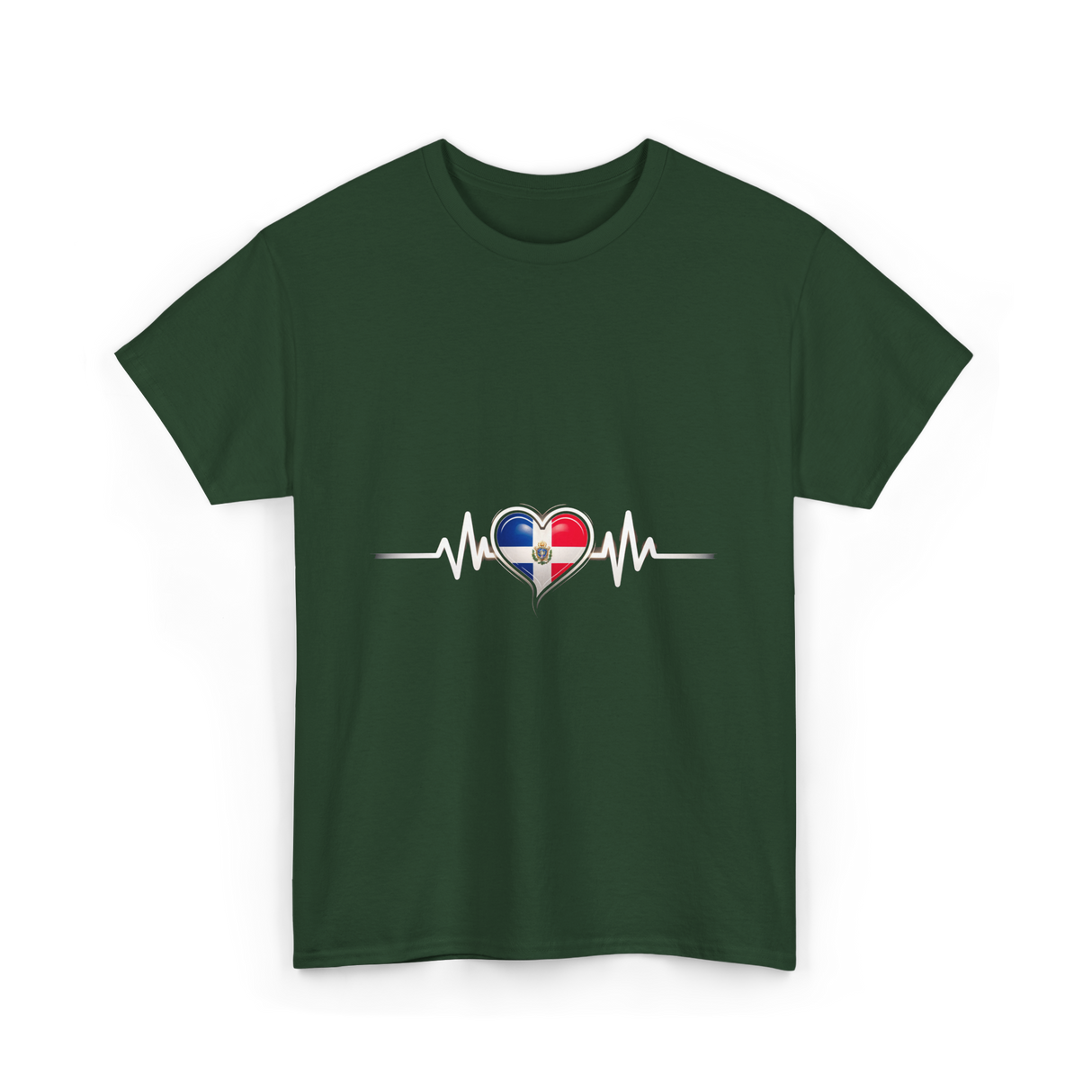 Dominican Heartbeat Dominican Republic Love T-Shirt - Forest Green