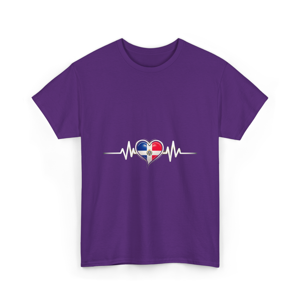 Dominican Heartbeat Dominican Republic Love T-Shirt - Purple