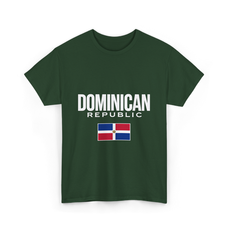 Dominican Republic Flag Dominican T-Shirt - Forest Green