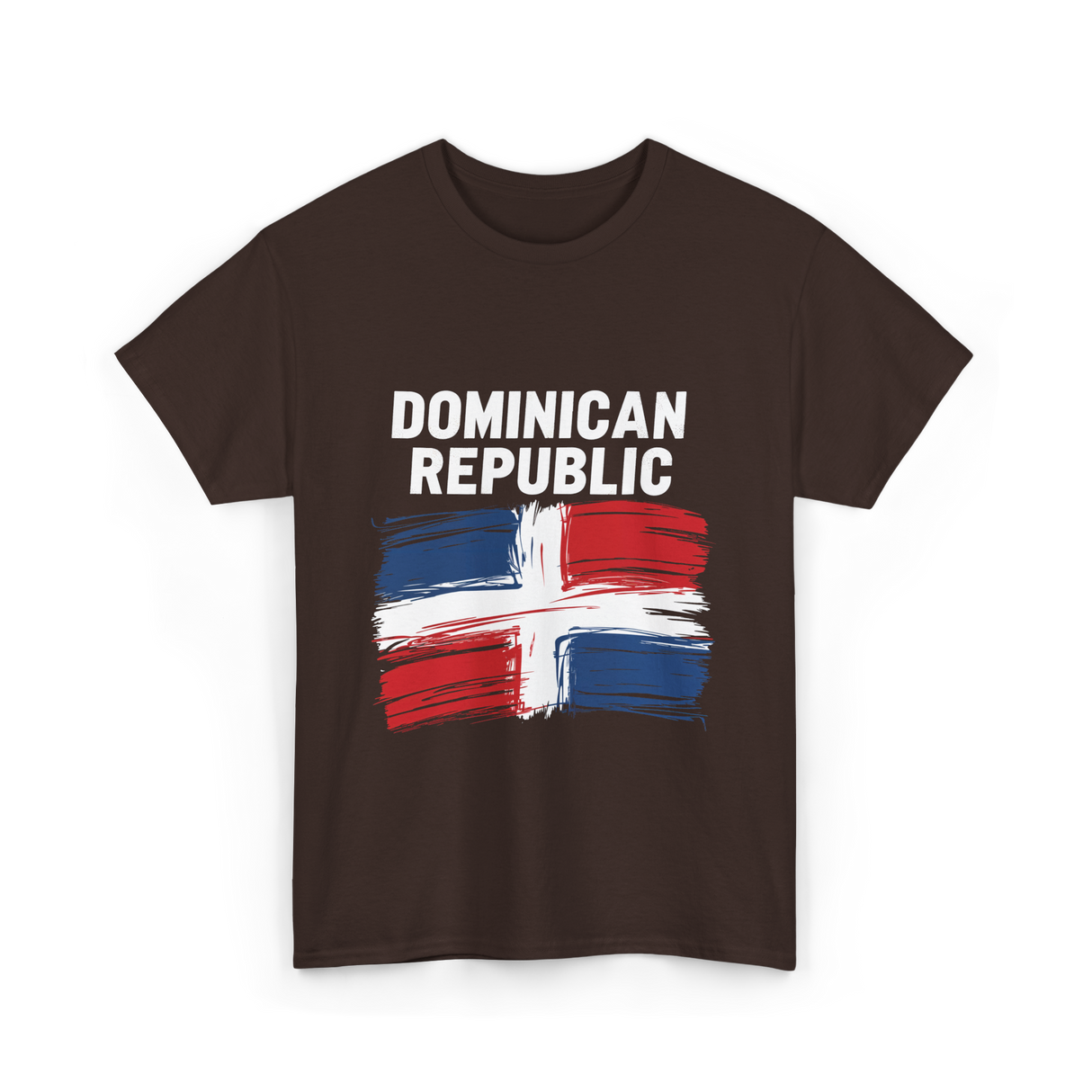 Dominican Republic Flag T-Shirt - Dark Chocolate