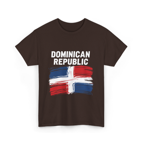 Dominican Republic Flag T-Shirt - Dark Chocolate