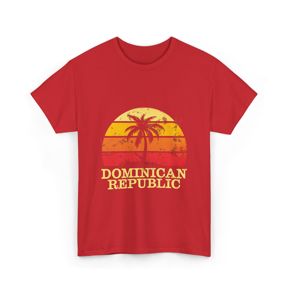 Dominican Republic Vintage Sunset T-Shirt - Red