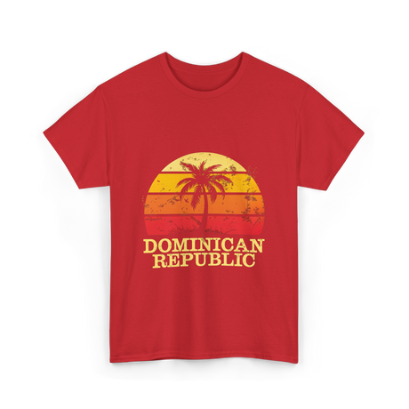 Dominican Republic Vintage Sunset T-Shirt - Red