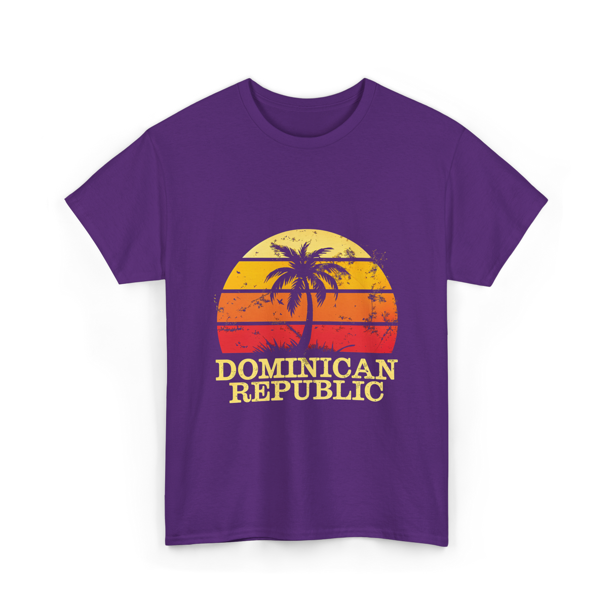 Dominican Republic Vintage Sunset T-Shirt - Purple