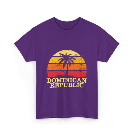Dominican Republic Vintage Sunset T-Shirt - Purple