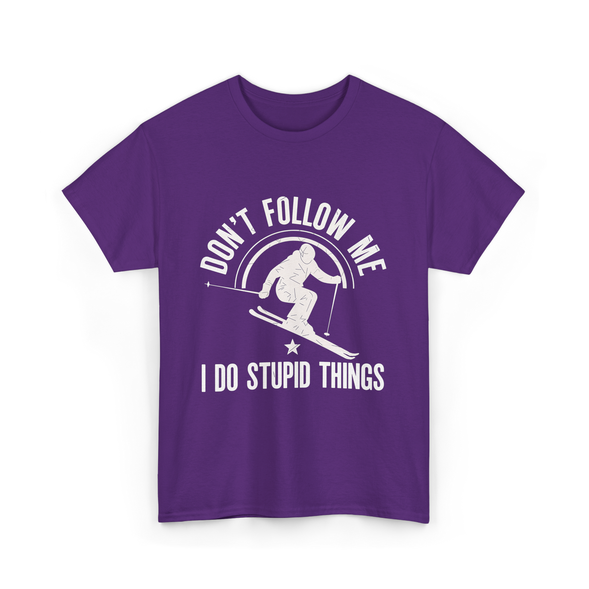 Don't Follow Me Skiing Skier T-Shirt - Purple
