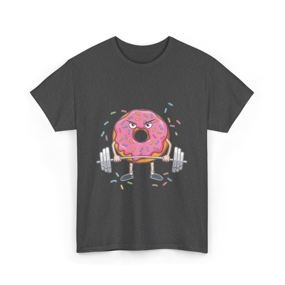 Donut Lifting Weight Fitness T-Shirt - Dark Heather