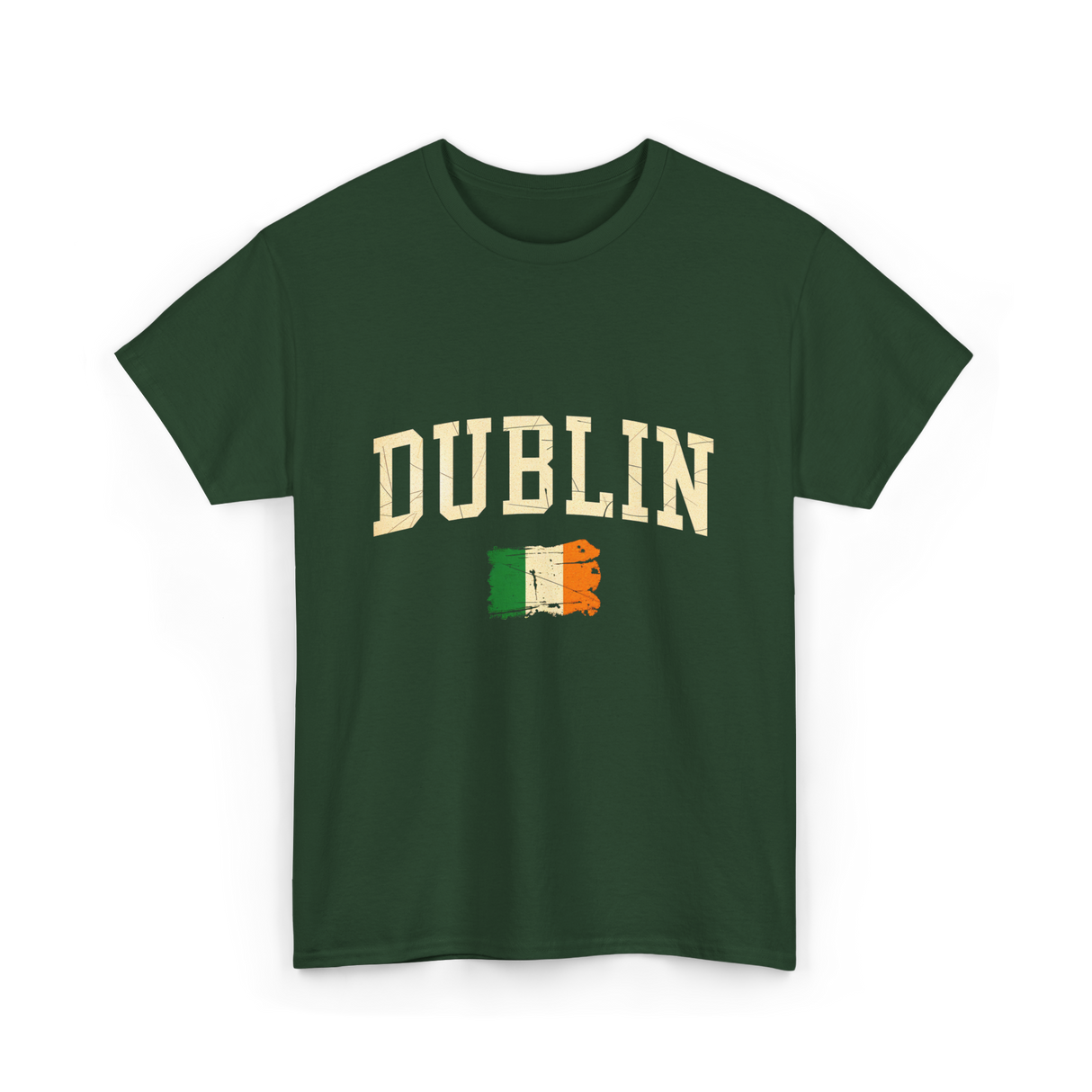 Dublin Irish Flag Ireland T-Shirt - Forest Green