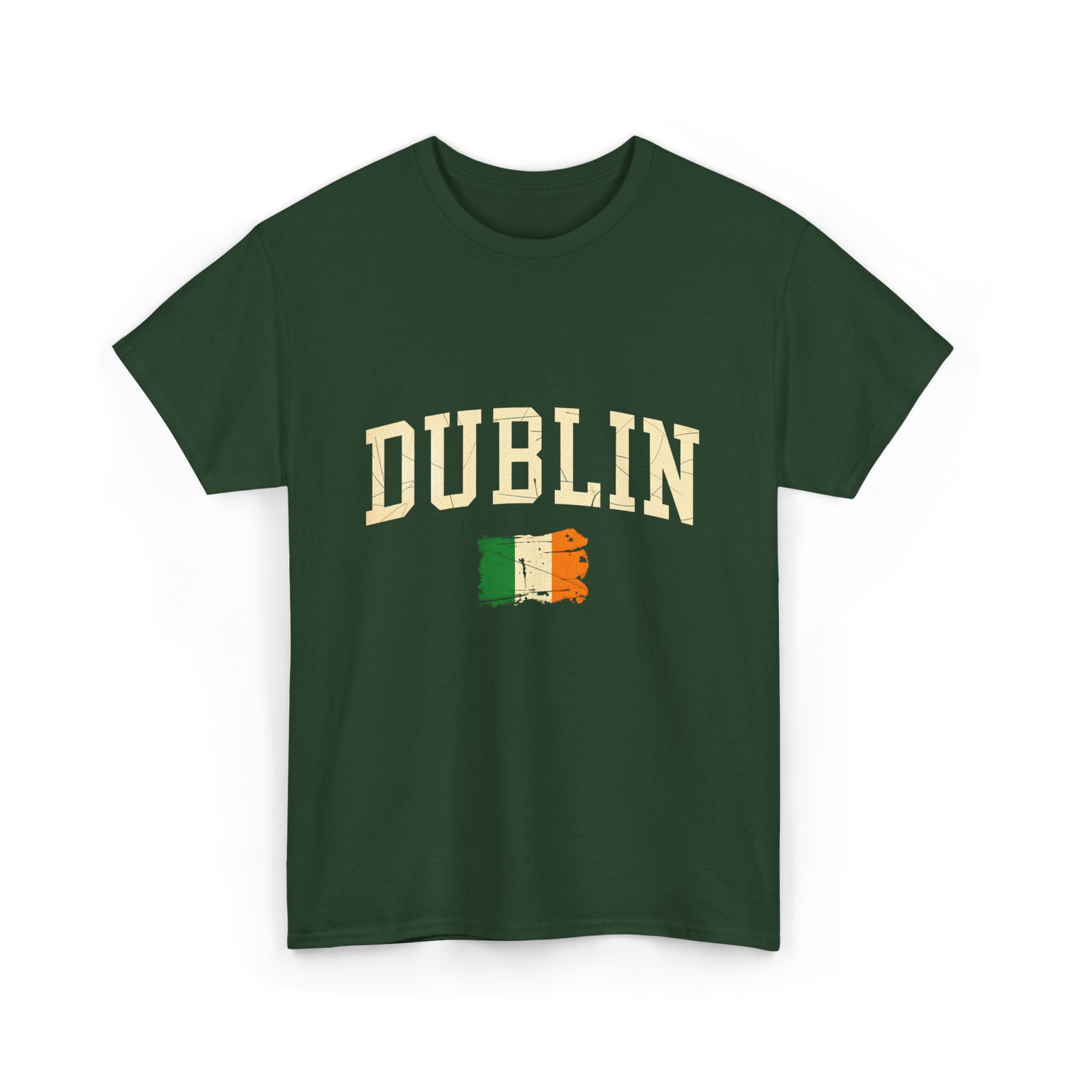Dublin Irish Flag Ireland T-Shirt - Forest Green