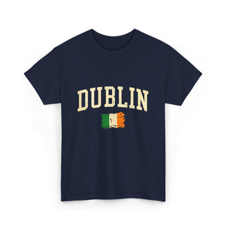 Dublin Irish Flag Ireland T-Shirt - Navy