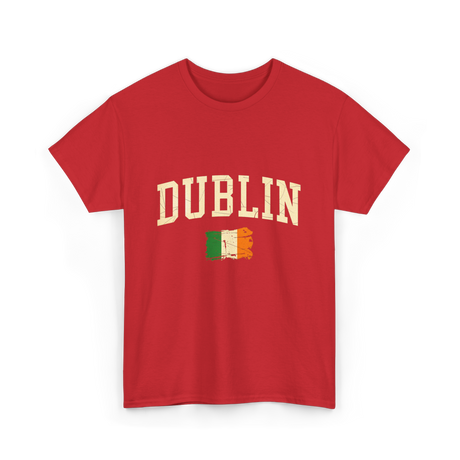 Dublin Irish Flag Ireland T-Shirt - Red