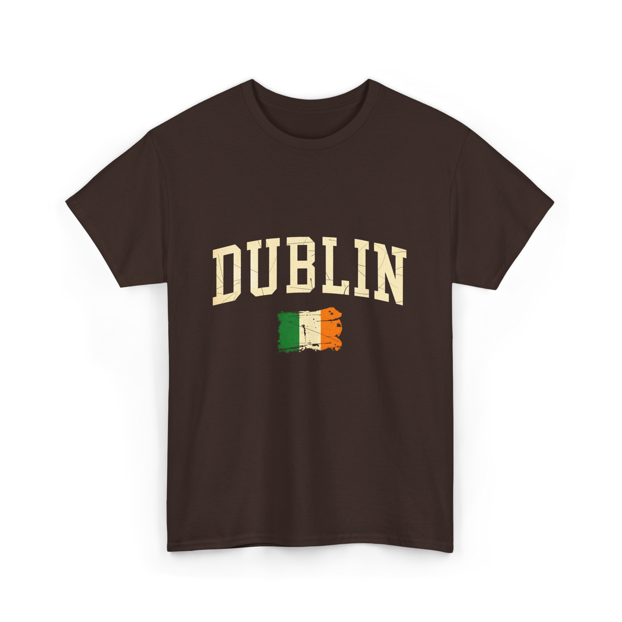 Dublin Irish Flag Ireland T-Shirt - Dark Chocolate