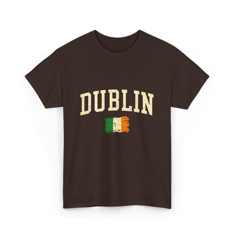 Dublin Irish Flag Ireland T-Shirt - Dark Chocolate
