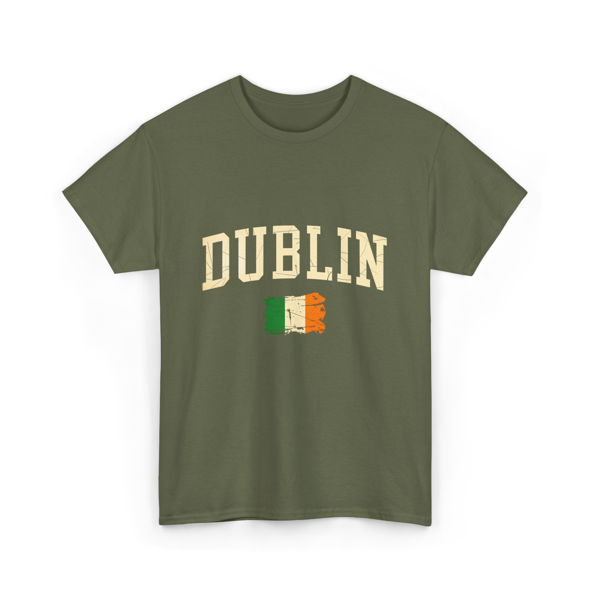 Dublin Irish Flag Ireland T-Shirt - Military Green
