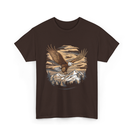 Eagle Bird Mountains Nature T-Shirt - Dark Chocolate