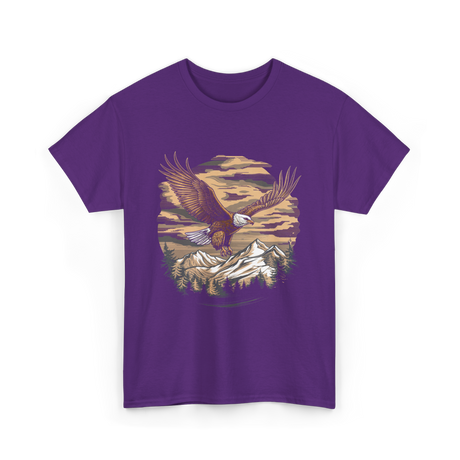 Eagle Bird Mountains Nature T-Shirt - Purple