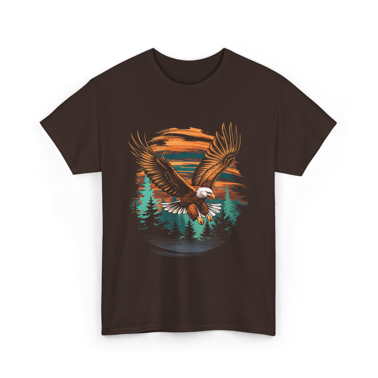 Eagle Flying Wildlife Eagle T-Shirt - Dark Chocolate