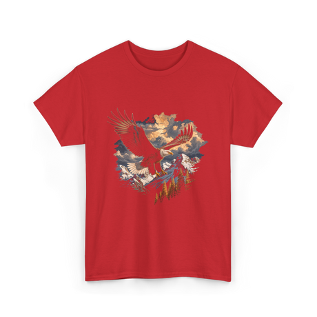 Eagle Mountains Wildlife Art T-Shirt - Red