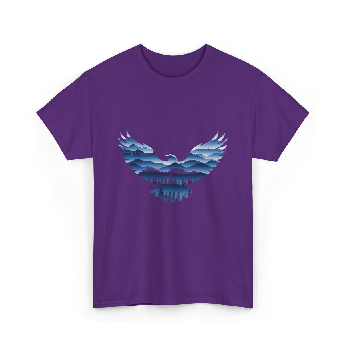 Eagle Nature Landscape T-Shirt - Purple