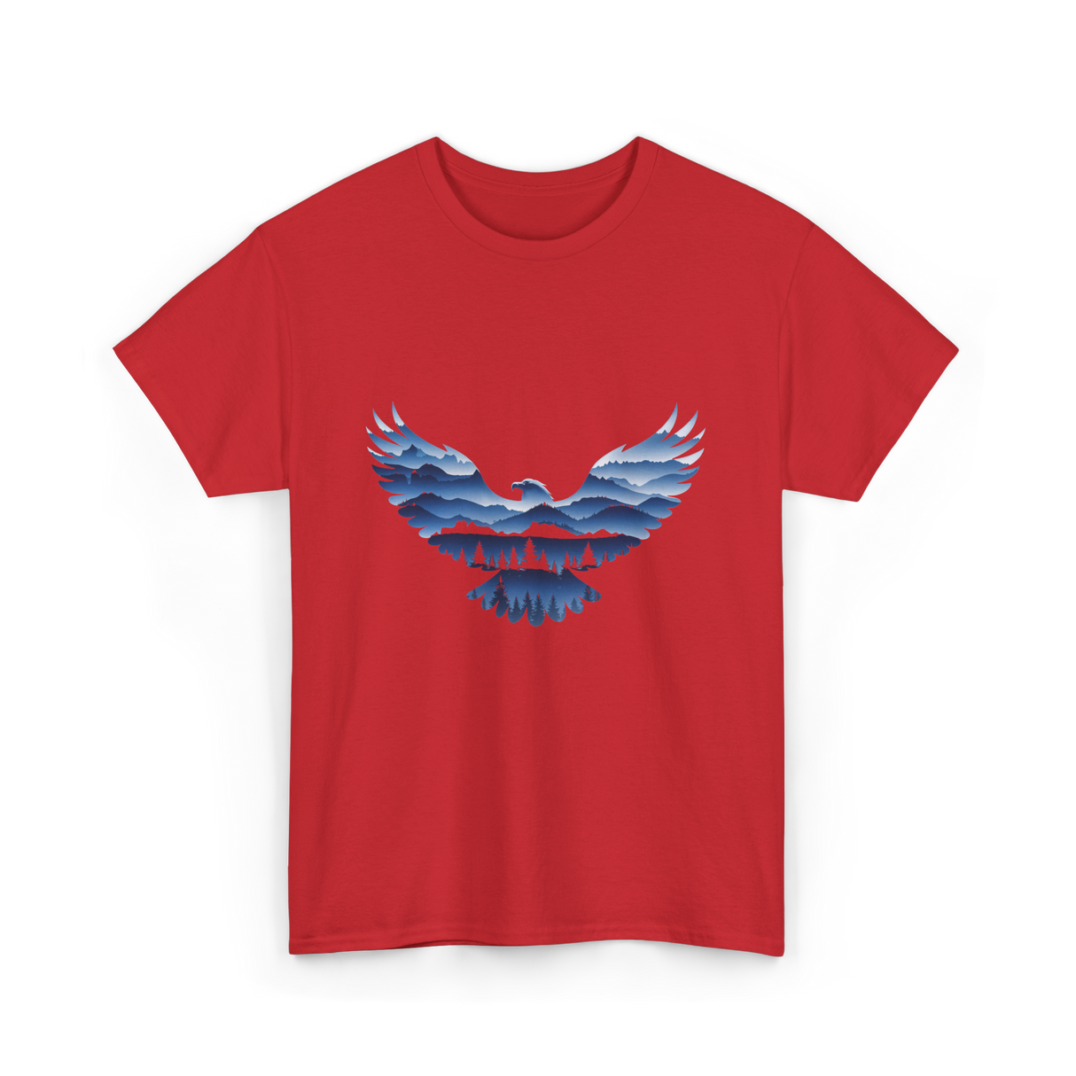Eagle Nature Landscape T-Shirt - Red