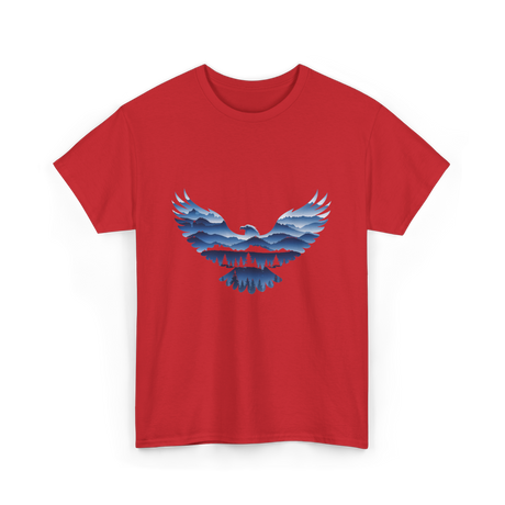 Eagle Nature Landscape T-Shirt - Red
