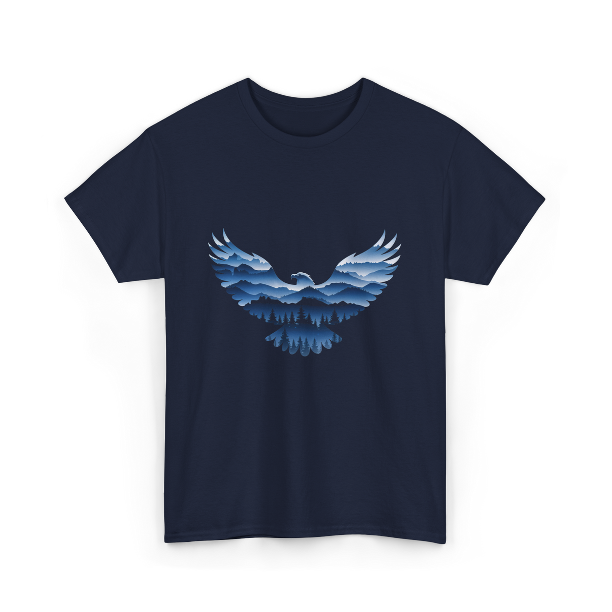 Eagle Nature Landscape T-Shirt - Navy