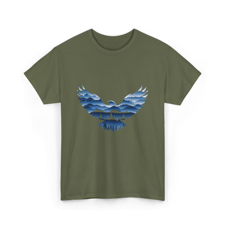 Eagle Nature Landscape T-Shirt - Military Green