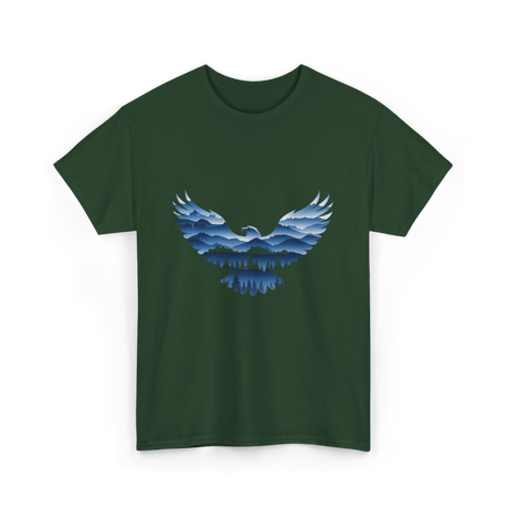 Eagle Nature Landscape T-Shirt - Forest Green