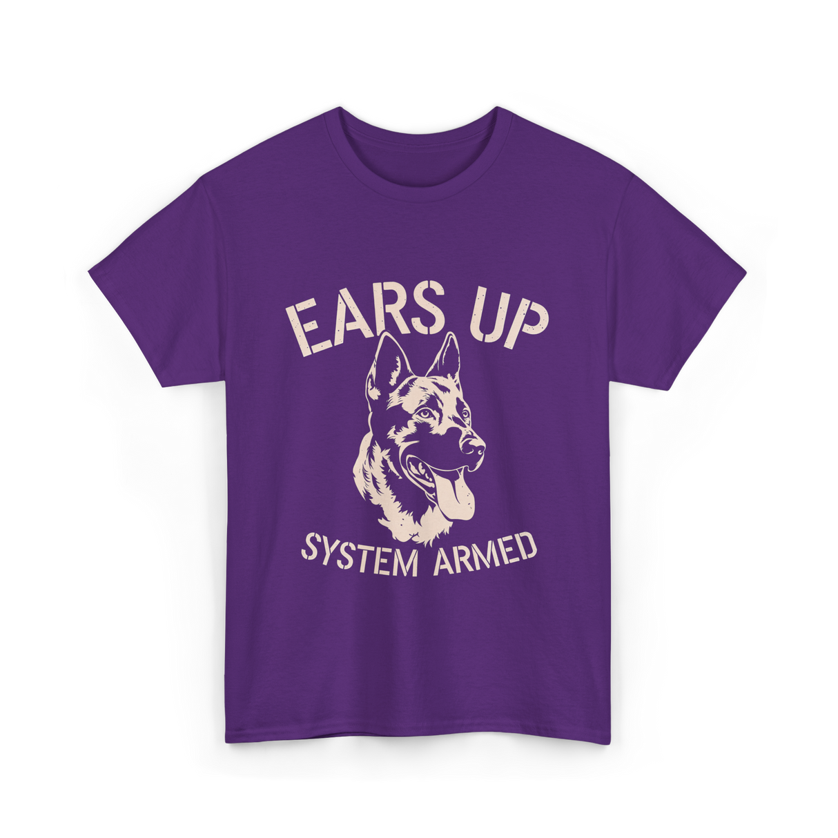 Ears Up System Armed Dog Lover T-Shirt - Purple