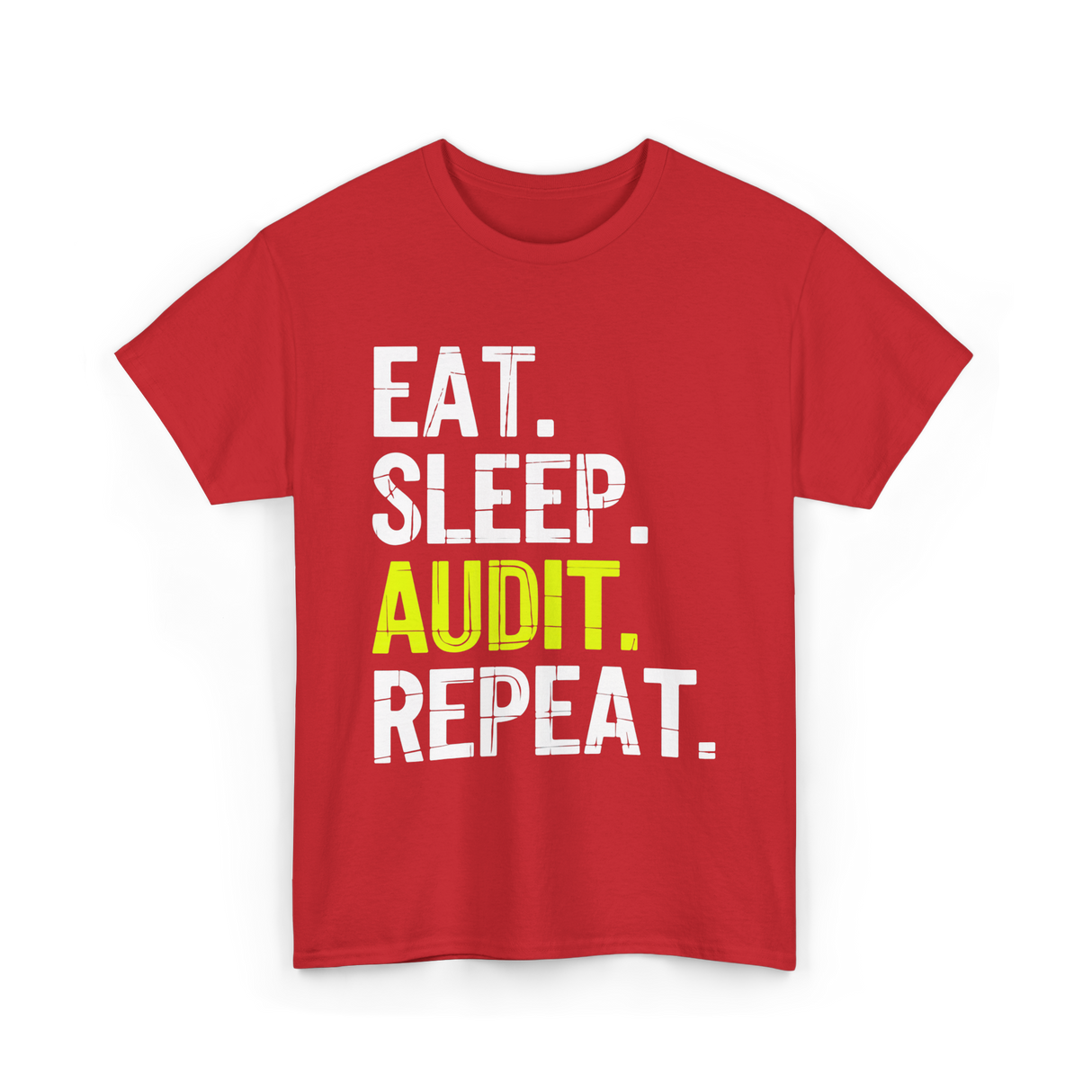 Eat Sleep Audit Repeat Auditor T-Shirt - Red
