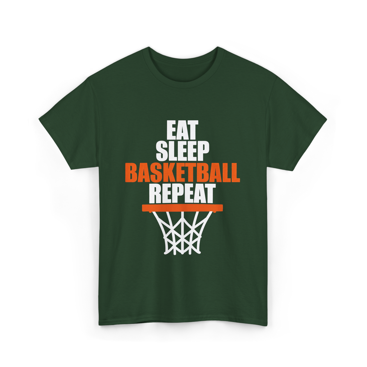 Eat Sleep Basketball Repeat basketball T-Shirt - Forest Green