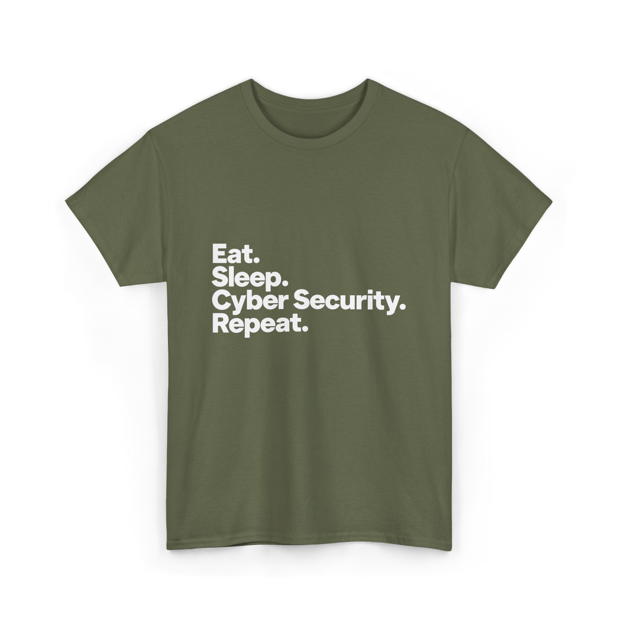 Eat Sleep Cyber Security Repeat Cyber Security T-Shirt - Military Green